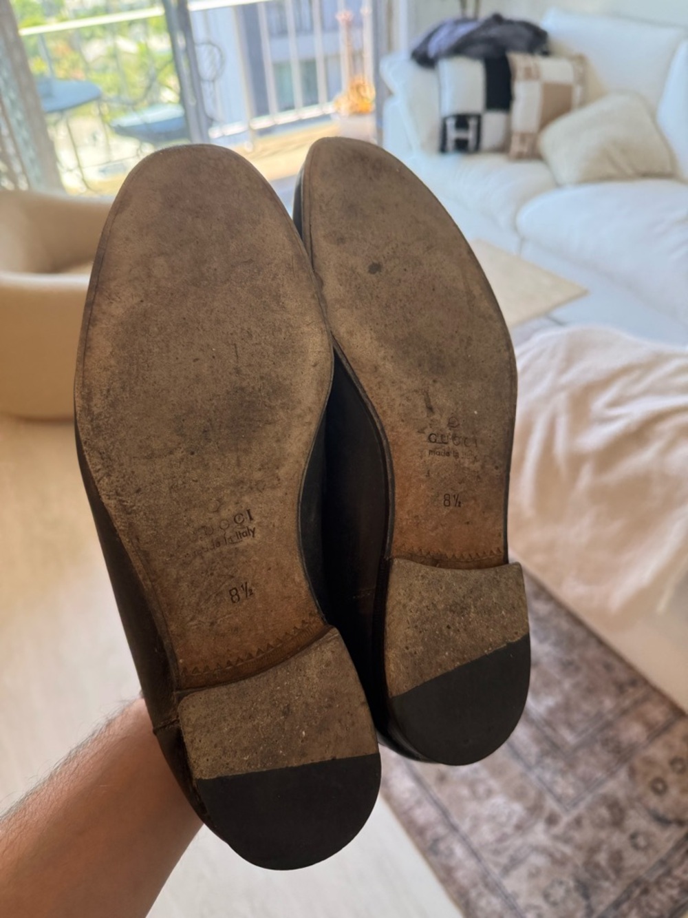 Gucci Black Leather Loafers with Gold Horsebit - Picture 3 of 6